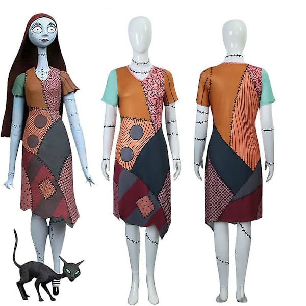 The Nightmare Before Christmas Sally Skellington vuxen cosplay anime kläder dansföreställning kläder Sally skellington - full kostym Sally skellington-full suit S