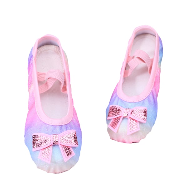 Pigeglitter balletsko med delt sål, farverige Colorful 24