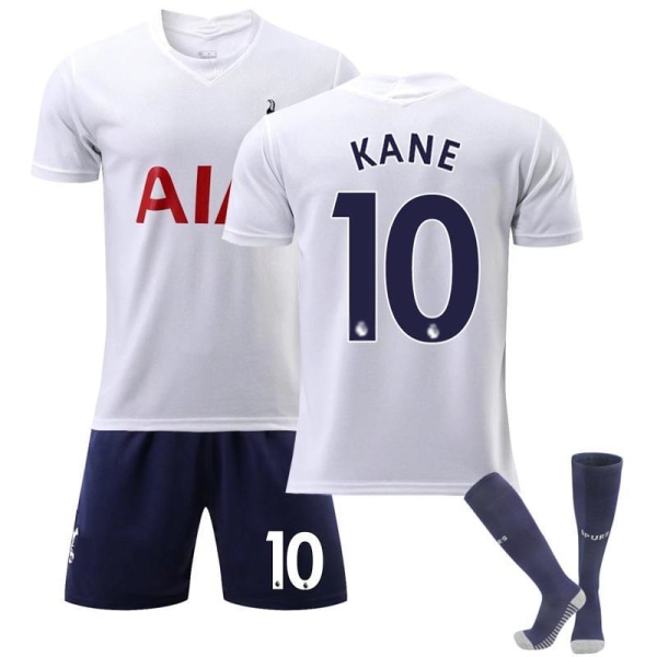 Fotballdraktsett Tottenham hjem hvit nr. 10 Kane nr. 7 Son Heung-min med sokker fabrikkvarer 21-22 Tottenham Hotspur No. 10 M#