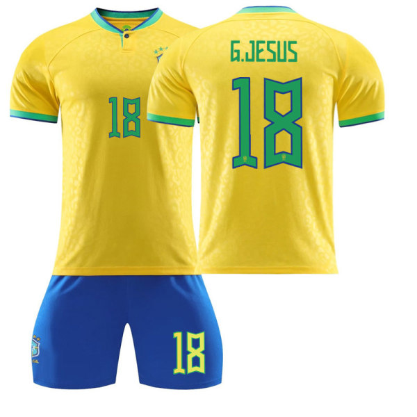 22-23 Brasilien hjemmebanetrøje nr. 10 Neymar 20 Vinicius 9 Charlesson 18 Jesus dragttrøje 2223 Brazil home number 18 #L