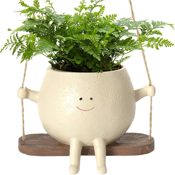 Svingende Ansiktsplanteringskrukke, Ansiktsplanteringskrukke til Henging, Harpiks Svingende Blomsterpotter