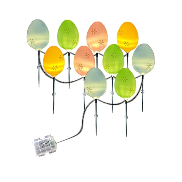 Påskdekorationer Påskdekorationer, Påskägg LED Varm Ljussträng, Utomhus Golvlampa, Vattentät Batteridriven Påsk Dekorativ Ljussträng DB color