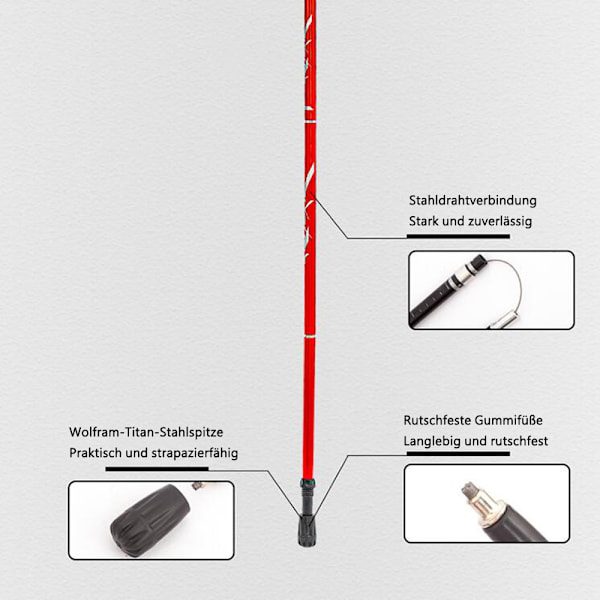 Sammenleggbare turstaver – justerbare, lette, teleskopiske