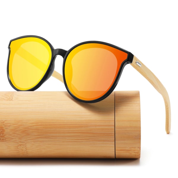 Solglasögon logotyp anpassade solglasögon lyx logotyp bambu UV 400 lins kvinnor män 314M-10 bamboo sunglasses