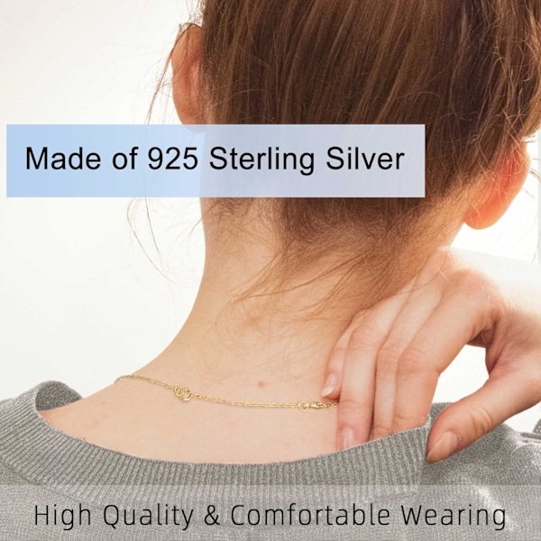 Guld Forlængere 14k Forgyldt Forlængerkæde 925 Sterling Sølv Forlængerarmbånd Forlænger Guld Kæde Forlængere til Halskæder 3 Stk (1 2 3 Tommer)