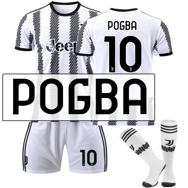 22-23 Ny version Juventus nr. 7 Hovey nr. 10 Pogba 22 Di Maria 10 Dybala fodboldtrøjesæt No. 10 Pogba with socks #XL