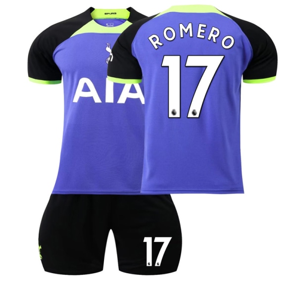22-23 Tottenham Hotspur borta lila nr 10 Kane 7 Son Heung-min 9 Richarlison 17 Romero fotbollsdräkter set 2223 Tottenham away number 17 #20