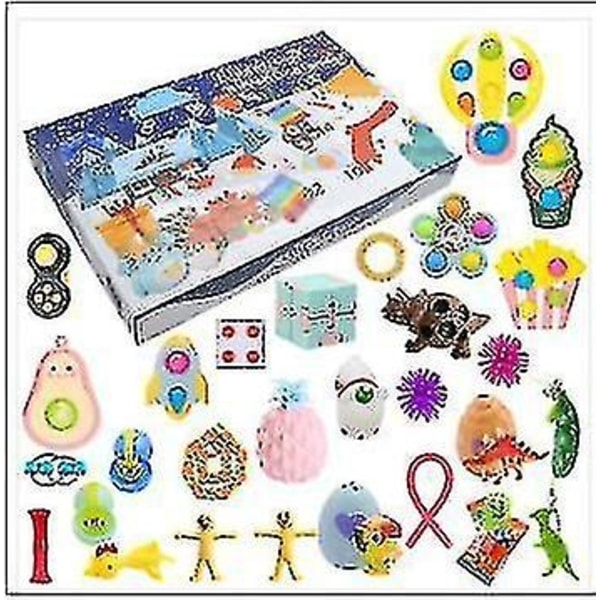 Julegave Adventkalender med Fidget Legetøj Stressaflastende Fidget Legetøj Blind Box Børn 8