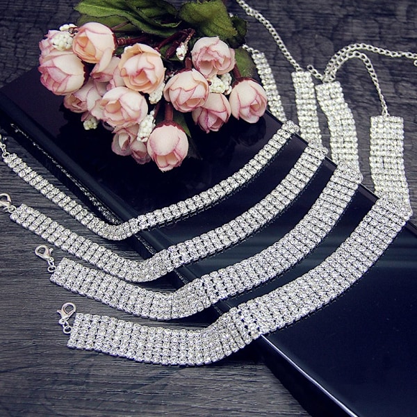 Kristallkedjan Halsband 2 RADER 2 RADER 2 rows 2 rows