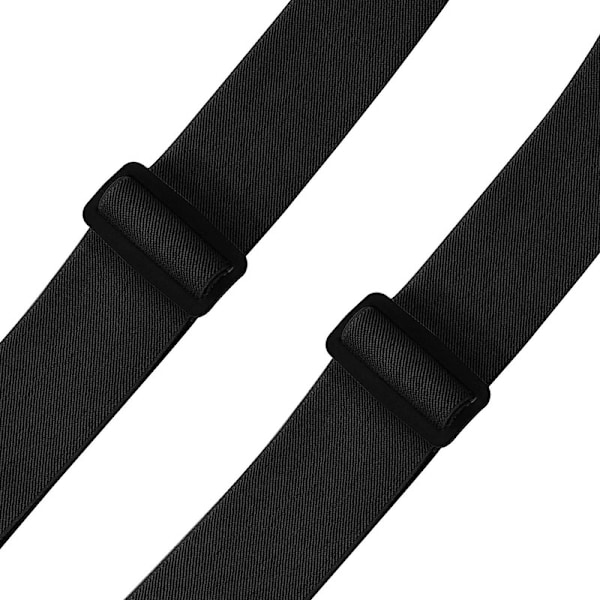 X-formade hängslen för män Justerbara elastiska 5 cm breda hängslen black