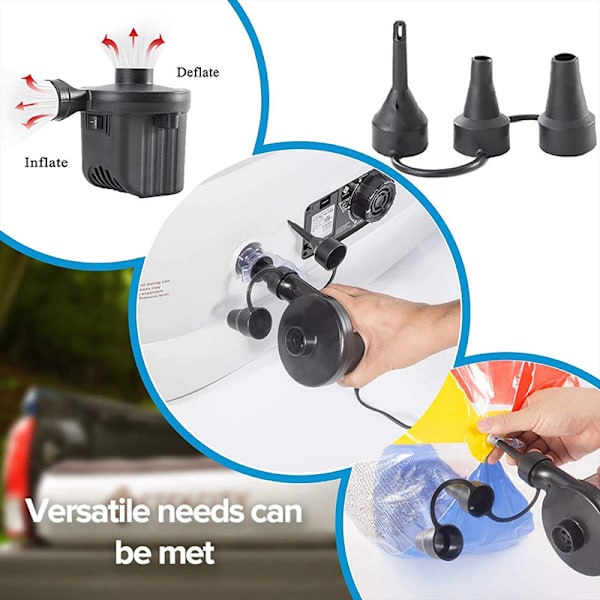 Elektrisk luft pumpe bærbar hurtig fyld bil adapter luft pumpe til oppustelig pool flyde oppustelige puder EU Home Car Dual Purpose