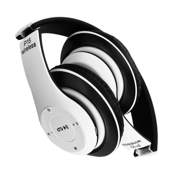 Trådløse Hovedtelefoner Bluetooth 4.0 micro-SD P15 Hvid