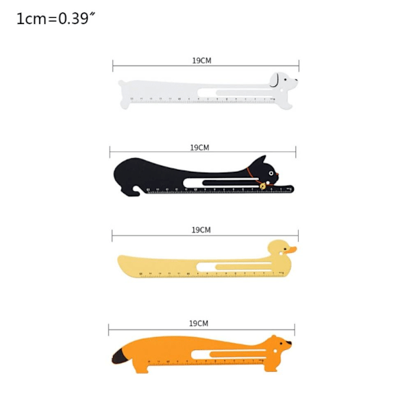 2 stk tegneserie metallbokmerke linjal bokholder klips ORANSJE orange