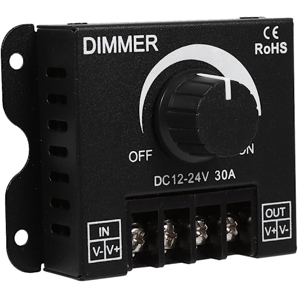 Bredt udvalg af dæmpningsafbryder, ON/OFF-afbryder med sort aluminiumhus, maks. 30A dæmper, skiftecontroller til LED-strimmel enkelt farve (DC12~24V)