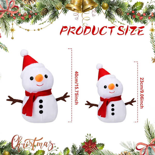 2 stk Snømann Puter Vinter Snømann Puter Dekorative Snømann Sherpa Puter Snømann Pute for Vinterdekorasjon Sofa Stue Soverom