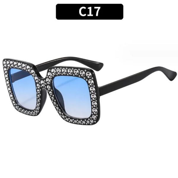 Newest Oversize Retro Square Rhinestone Bling Sun Glasses Woman Luxury Ladies Sunglasses 2024 For Women