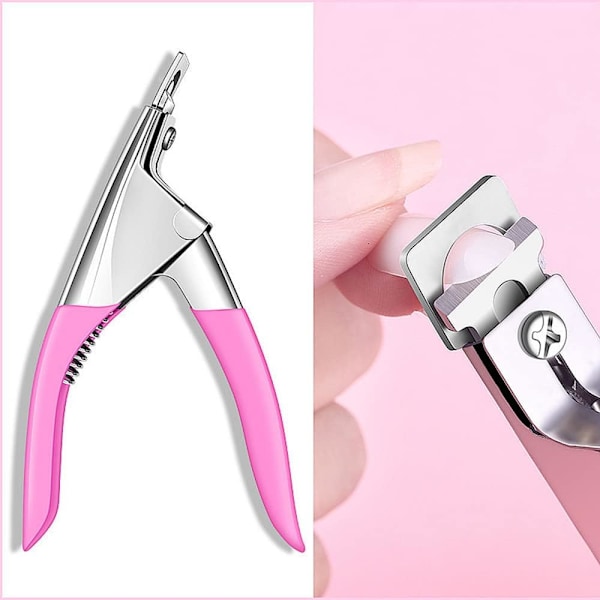 Negleklipper Akryl Professionelle Negleklippere Hjemmesalon Falske Negle Rustfrit Stål Justerbar U-Form UV-Skærm Manicure Værktøj