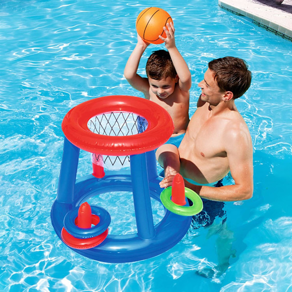 Inflatable basketball toys, floating basketball hoop, inflatable pool toys, inflatable ring toss games for children and adults,- 13Thirteen