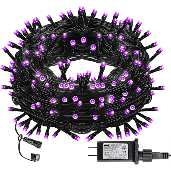 Ljusa 300 LED juleslynger, 100 FT sammenkoblingsbar vanntett lilla Purple 300 LED