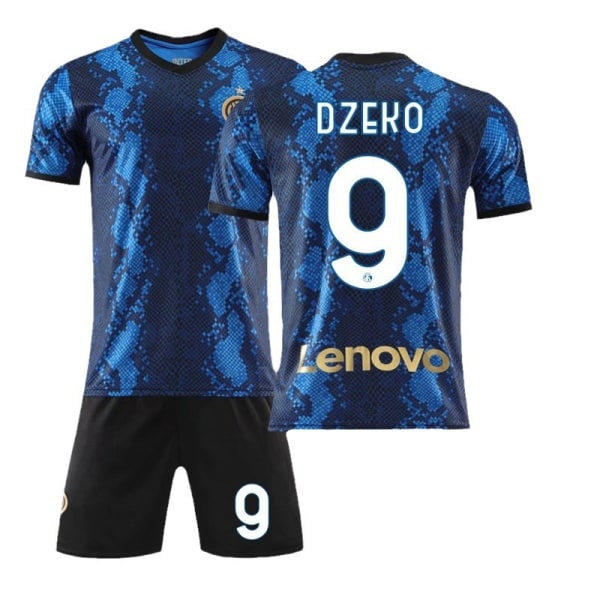 21-22 Inter Milan hjemmebanetrøje nr. 10 Lautaro nr. 7 Sanchez nr. 9 Dzeko fodboldbanedragt med sokker Size 10 with socks L#