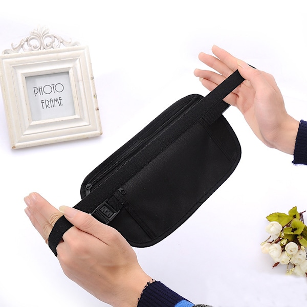 Waterproof money belt for travel, hidden security money pouch for cash, cards, keys and passport