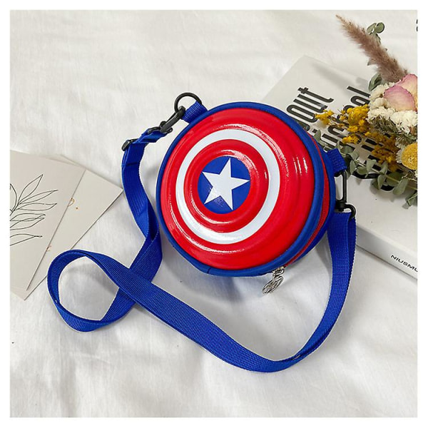 Barn Spiderman Captain America Mini Messenger Bag Axelväska Rund Väska Gåvor Sky Blue