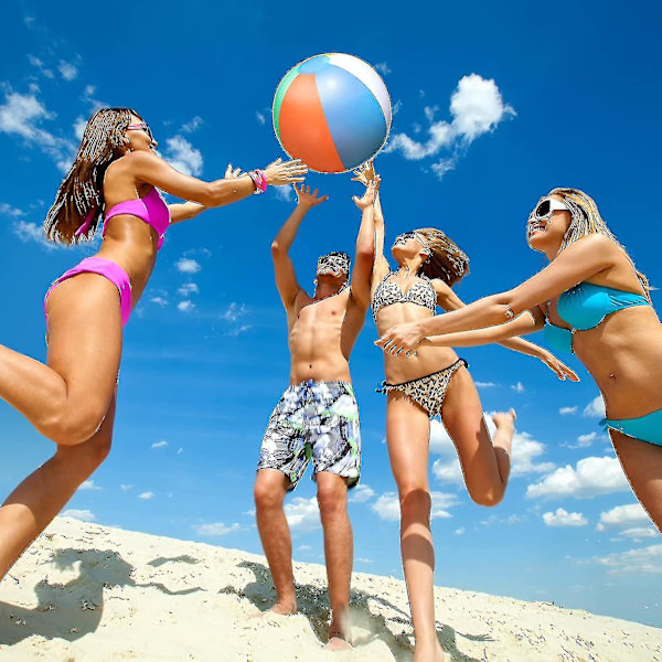 10-pakning 8,7 tommers oppblåsbare strandball for barn og voksne, regnbuefarget oppblåsbar strandball