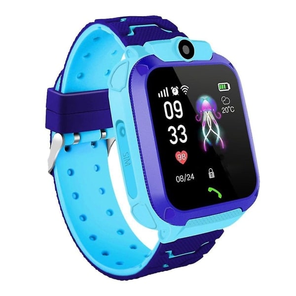 Børns Smart Watch 4g Gps Wifi Videoopkald Sos Tracker Vandtæt Børns Smartwatch Kamera Blå blue