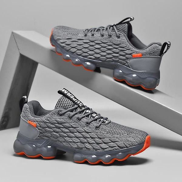 Herresportssko Løpesko Fiskeskall Flyvevevd Sneakers Fr9127-P Gray EU 44