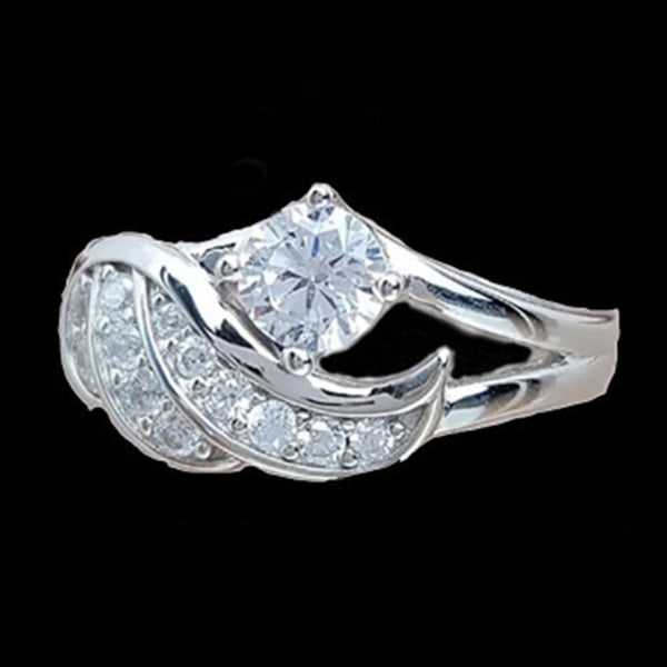 Mode Angel Wing Rhinestone Dekor Bröllopsband Ring Smycken Gi