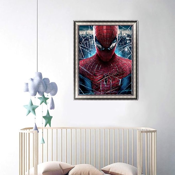 30X40CM(Spiderman)DIY 5D Diamantbroderisett, Krystall Rhinesto