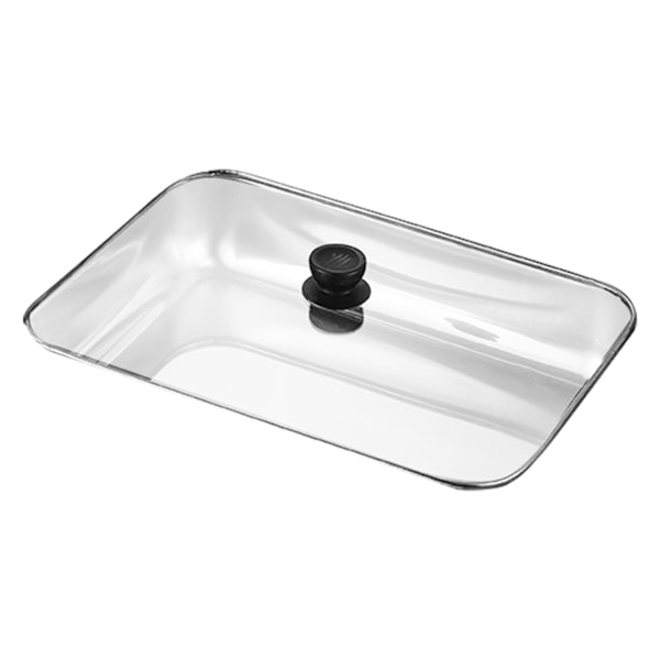 Rustfrit madbakke i rustfrit stål med håndtag - Holdbar madopbevaringsbakke til hjemmekøkkenet Small Glass Cover
