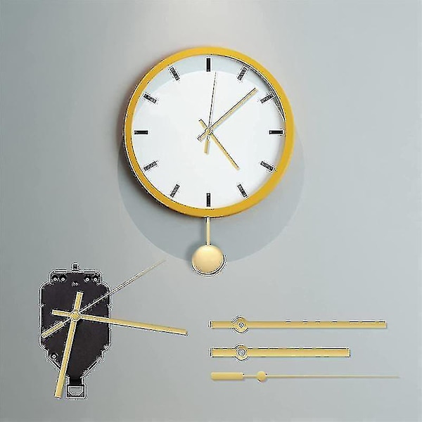 Væg Silent Pendulum Quartz Urværk, Pendul Ur Mekanisme Dele Motor Udskiftning Diy Re -GT