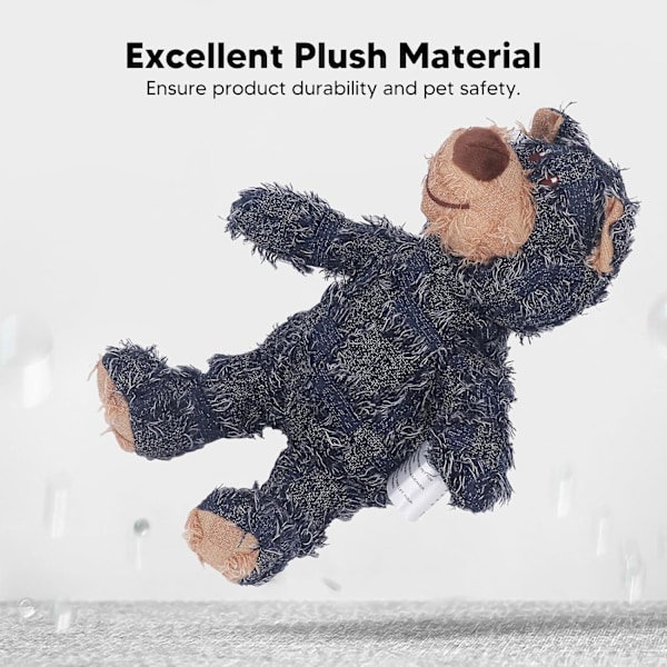 Piper Hundlek Toy Okrossbar Fylld Plysch Hundlek Toy Oförstörbar Robust Björn för Husdjur (Blå) blue