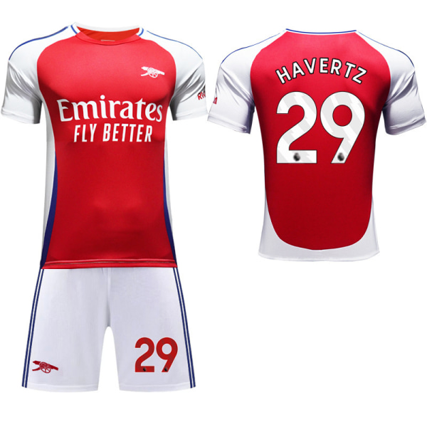 2024-25 Arsenal fotbollsuniform set tröja nr 7 Saka 9 Jesus 8 Odegaard röd Arsenal home number 29 no socks #18