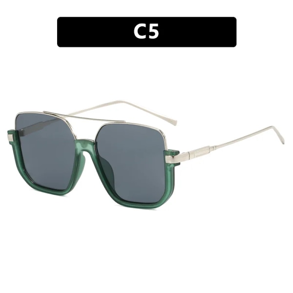 Fashion Custom plastic Luxury Vintage Solbriller 2024 Square Metal Half Rimless Solbriller Dobbelt Bro Uregelmæssige Solbriller C5 Fashion