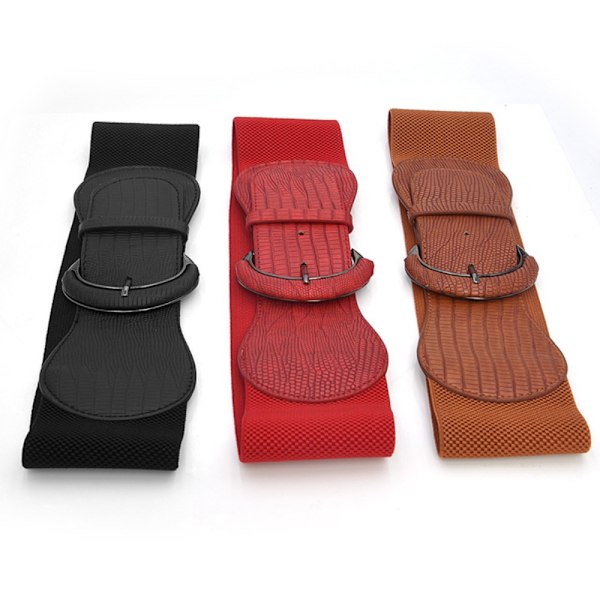 Bredt elastisk belte Cinch midje Stretchbelte GULL Gold