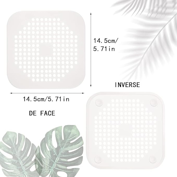 2 stk. hvid silikone hårsi, afløbsbeskyttelsesfilter, Showe