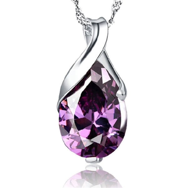 Mode lila kristall dam halsband ängel tårar hänge feminina smyck