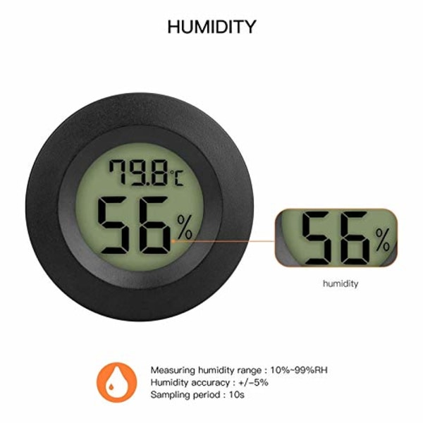 Mini-hygrometrit ja -termometrit, digitaalinen LCD-näyttö, sisä-/ulkohygrometri, hygrometrit, ilmankuivain, kasvihuone, matelijoiden hygrometrit, Fahrenheit