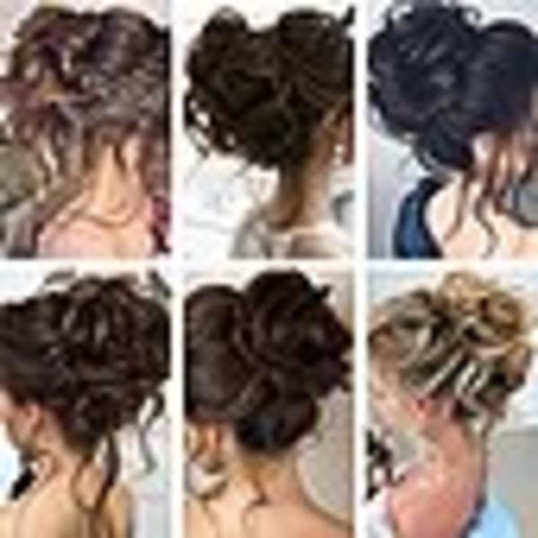 Syntetisk hårparykk Kvinners hårforlengelser Bun Wavy Ponytail