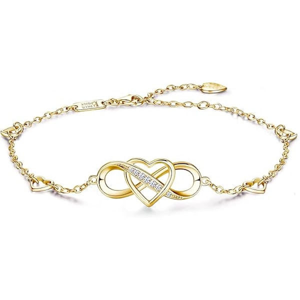 Ankle Bracelet for Women 925 Sterling Silver Infinity Heart Ank