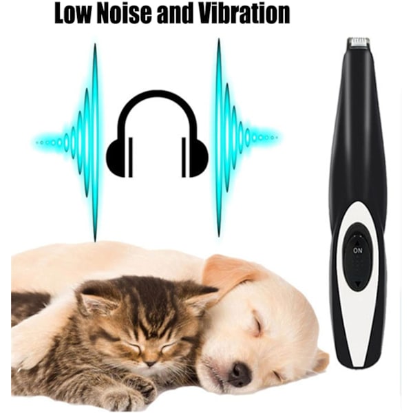 Mini husdjursskärare Liten djurhårstrimmer Ultra tyst motor Låg vibration Hundtrimmer (Svart)