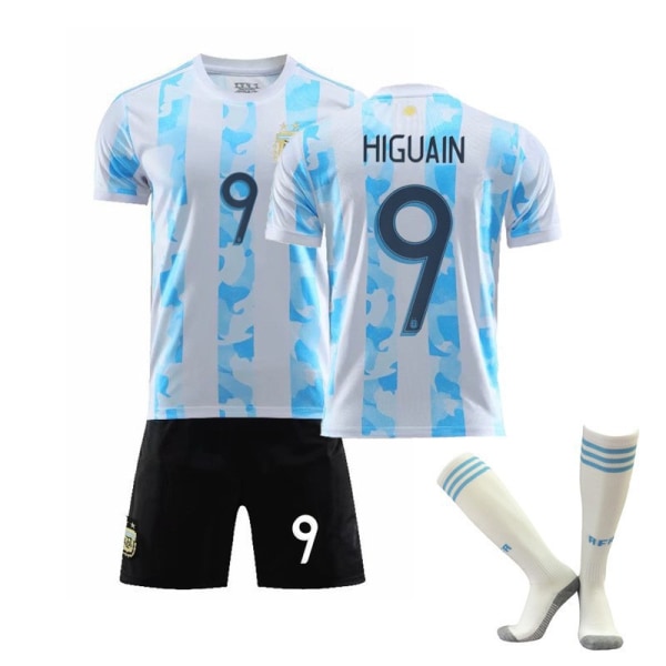 2021 Argentiinan jalkapallopaita Maradona No. 10 Messi peli urheiluharjoittelu koti- ja vierasjalkapalloasu miesten puku No. 10 + Socks and Shin Guards Children's size 28
