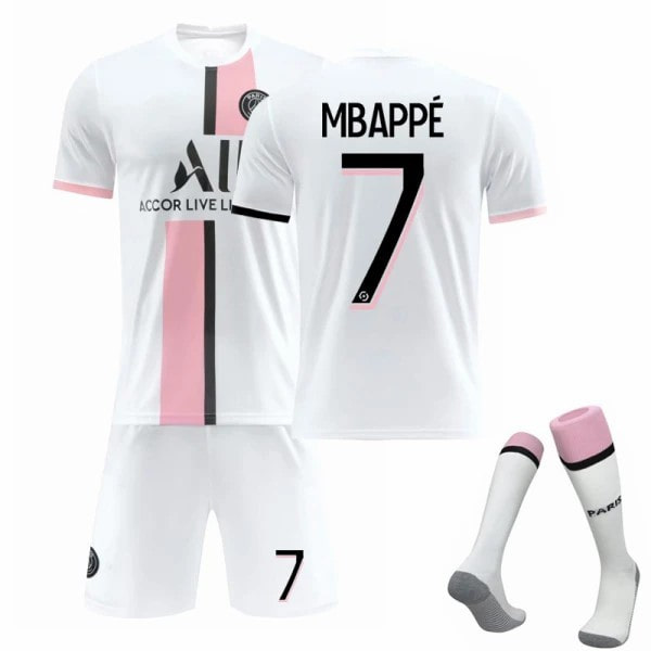Fotbollströja Fotbollströja Träningströja Mbappe Blå/Vit Blue/White 20（5-6Years）