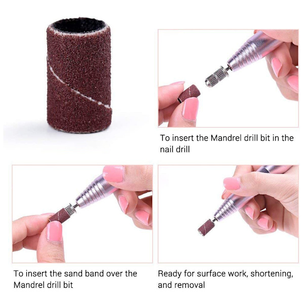 Professionella slipband för nagelborrar, 100 naglar