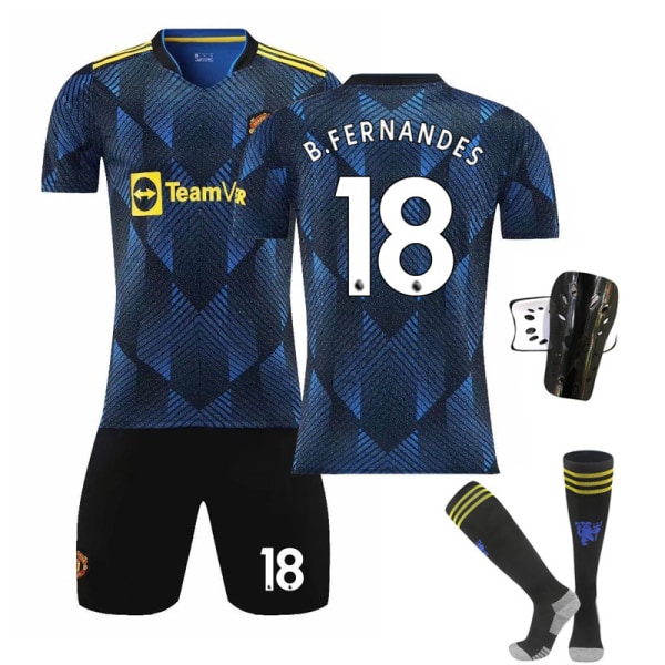 21-22 Second Away Royal Blue Fodboldtrøje Børne- og voksenstørrelser Primær- og sekundærskoleelever Træningstrøje Nr. 7 Stjerne Size 10 with socks 26#