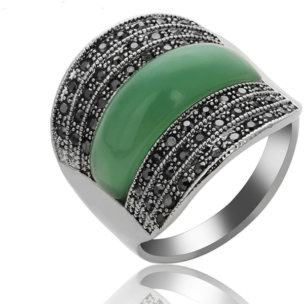 Grön hartssten stora ringar för kvinnor mode vintage smycken wi