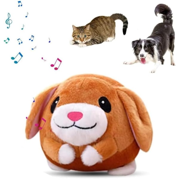 Aktiv Rörlig Plyschleksak för Husdjur, Interaktiv Kvittrande Rörlig Leksak för Hund och Katt med Studsande Bollvalp Puppy Bluetooth