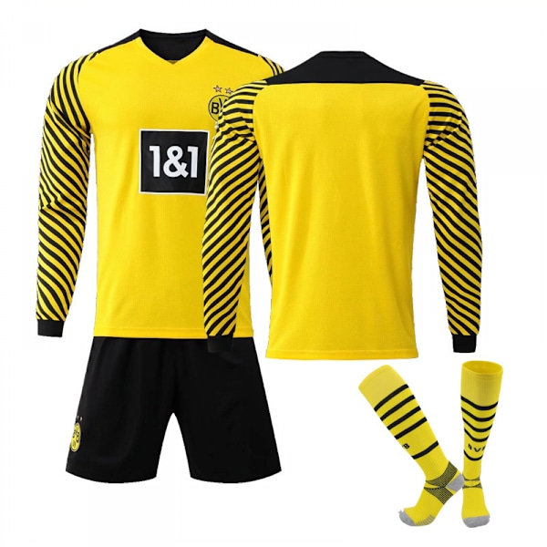 21/22 Dortmund Koti Pitkähihainen Jersey Set Lapset Aikuiset Jalkapallopaita Harjoituspaita Tyhjä Smooth S